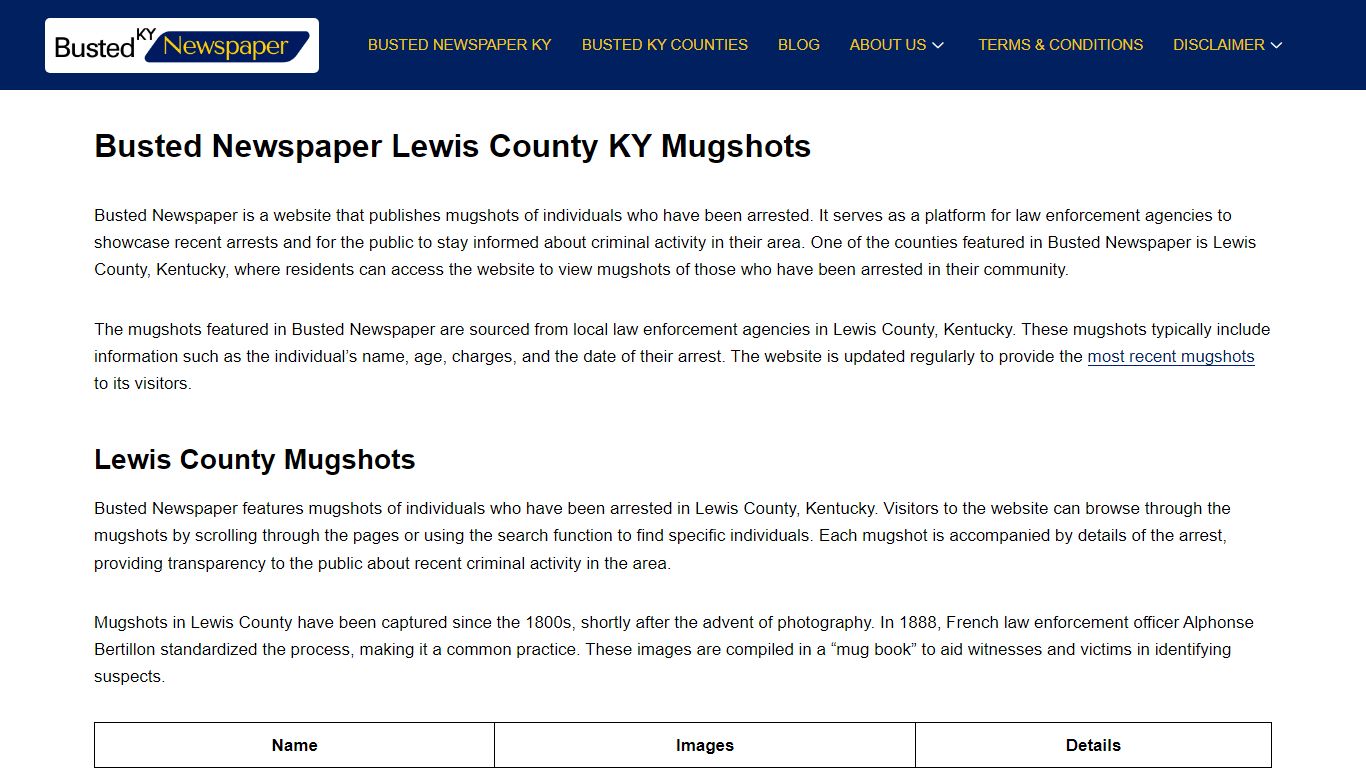 Busted Newspaper Lewis County KY Mugshots