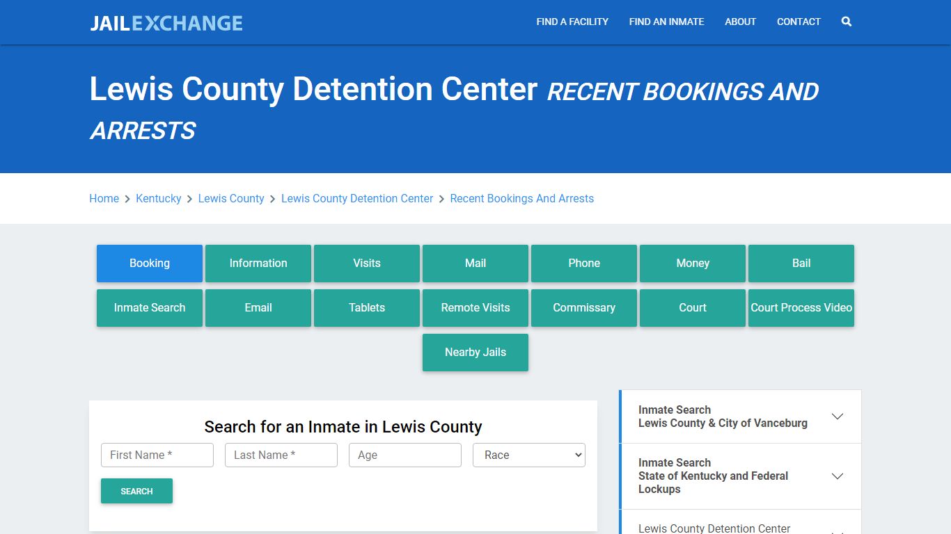 Lewis County Detention Center Recent Bookings And Arrests - Jail Exchange