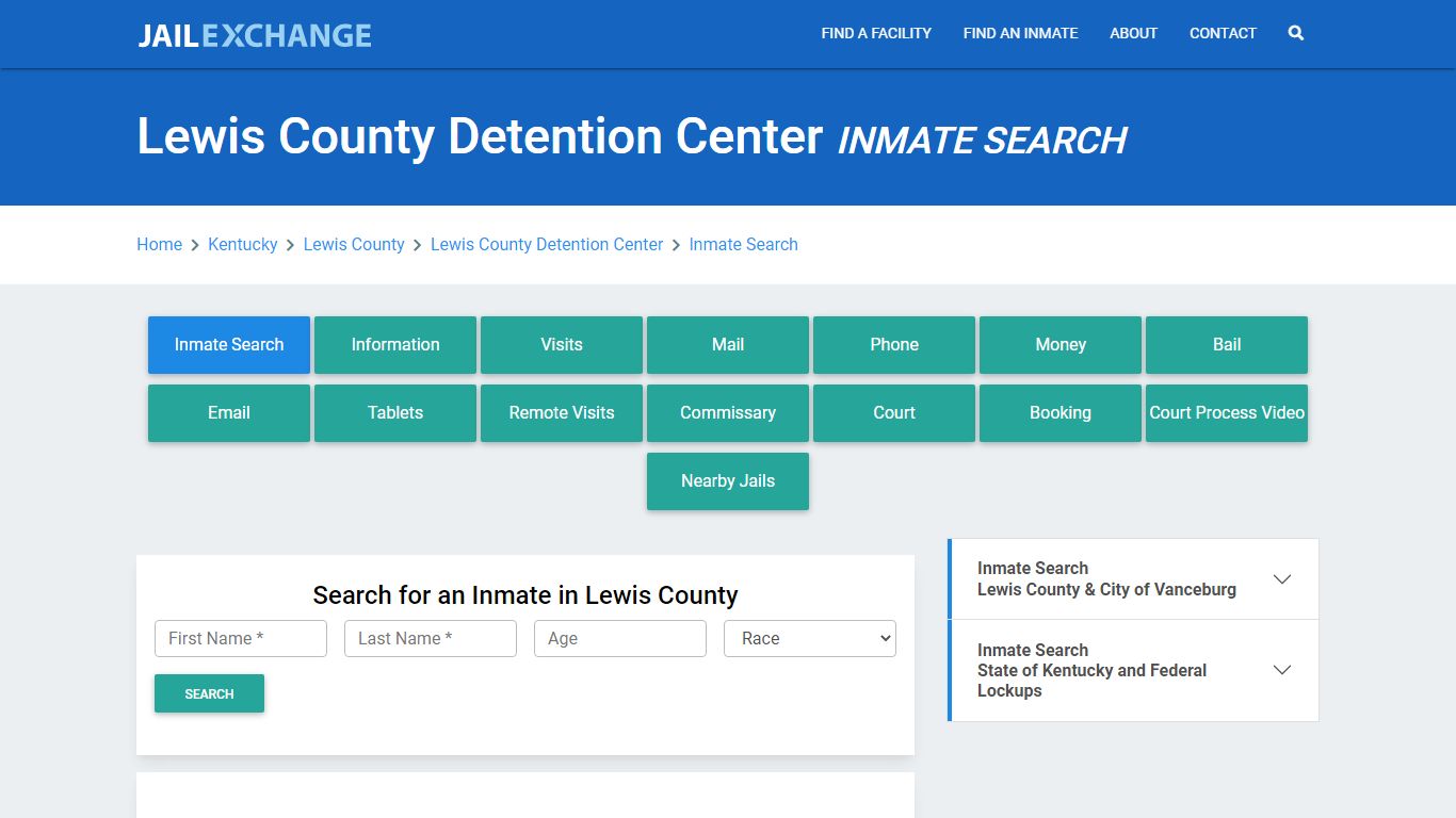 Lewis County Detention Center Inmate Search - Jail Exchange